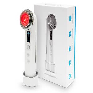 Facial massager with radio frequency and LED light for lifting