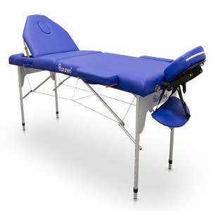 Składany aluminiowy stół do masażu PRO z oparciem 186x66cm