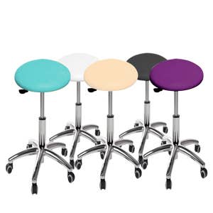 Round stool chromed base