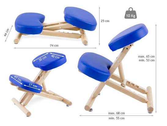 Siège assis genoux en bois 4 positions