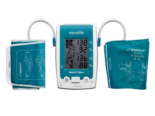 Dual digital tensiometer measuring blood pressure ankle-brachial