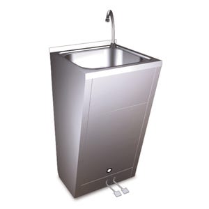 Washbasin with double footswitch