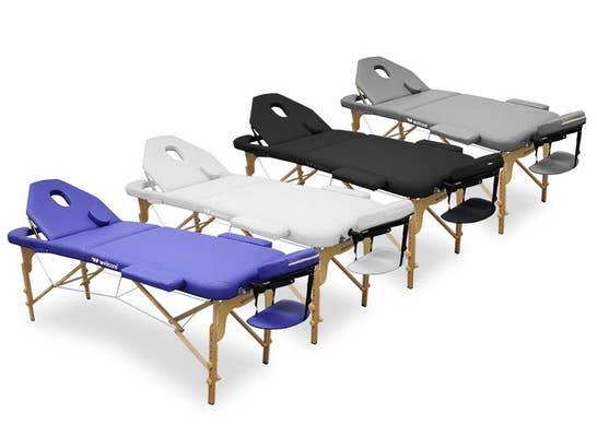 Lettino da massaggio pieghevole in legno WELLCORE 185 x 65 cm con schienale  plus