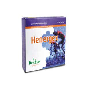 HENERGEX Energie + Vitalité 16 Ampoules - Jus de Myrtille, Gelée Royale, Guarana, Ginseng, Vitamines C&E